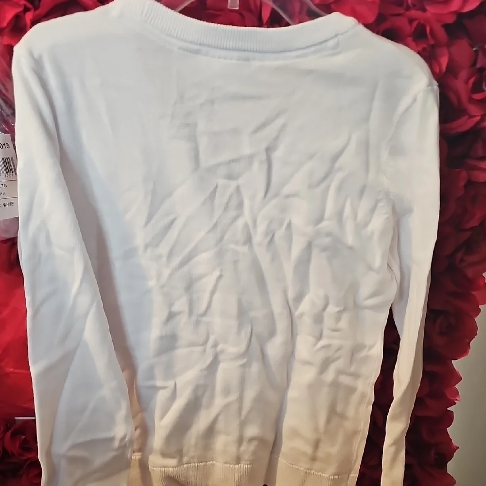 PLACE NWT Girls White Cardigan Button Up Sweater Size XLarge (14)